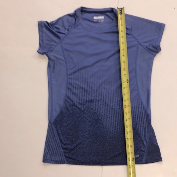 Marmot M Top Blue Grey Design Exercise structure short sleeve crew Excellent - Picture 6 of 11
